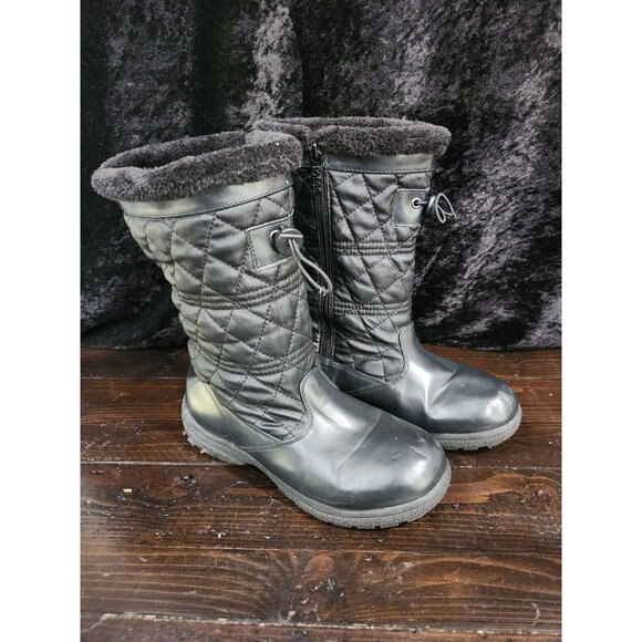 Totes Womens Faux-Fur Lined Quilted Winter Boots Size 8 - Picture 4 of 9